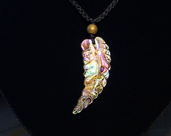 Abalone gemstone ANGEL WING necklace * The perfect gift * Abalone represents protection, abundance, peace & self nurture