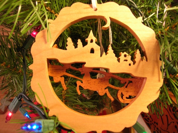 Santa Handmade Wooden Christmas Ornament #479