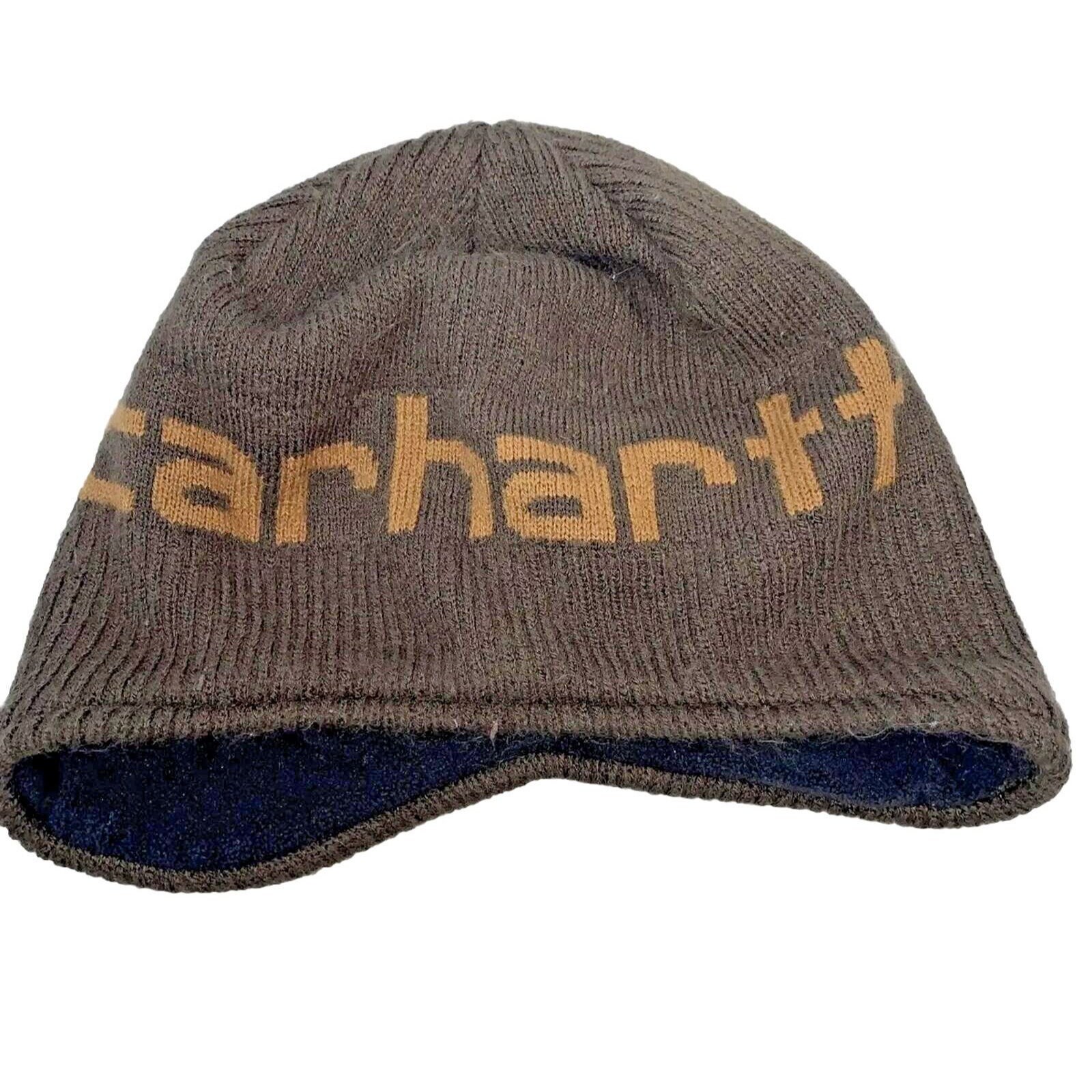 Carhartt Child/youth Brown Beanie Cap Hat With Ear Flaps One Size