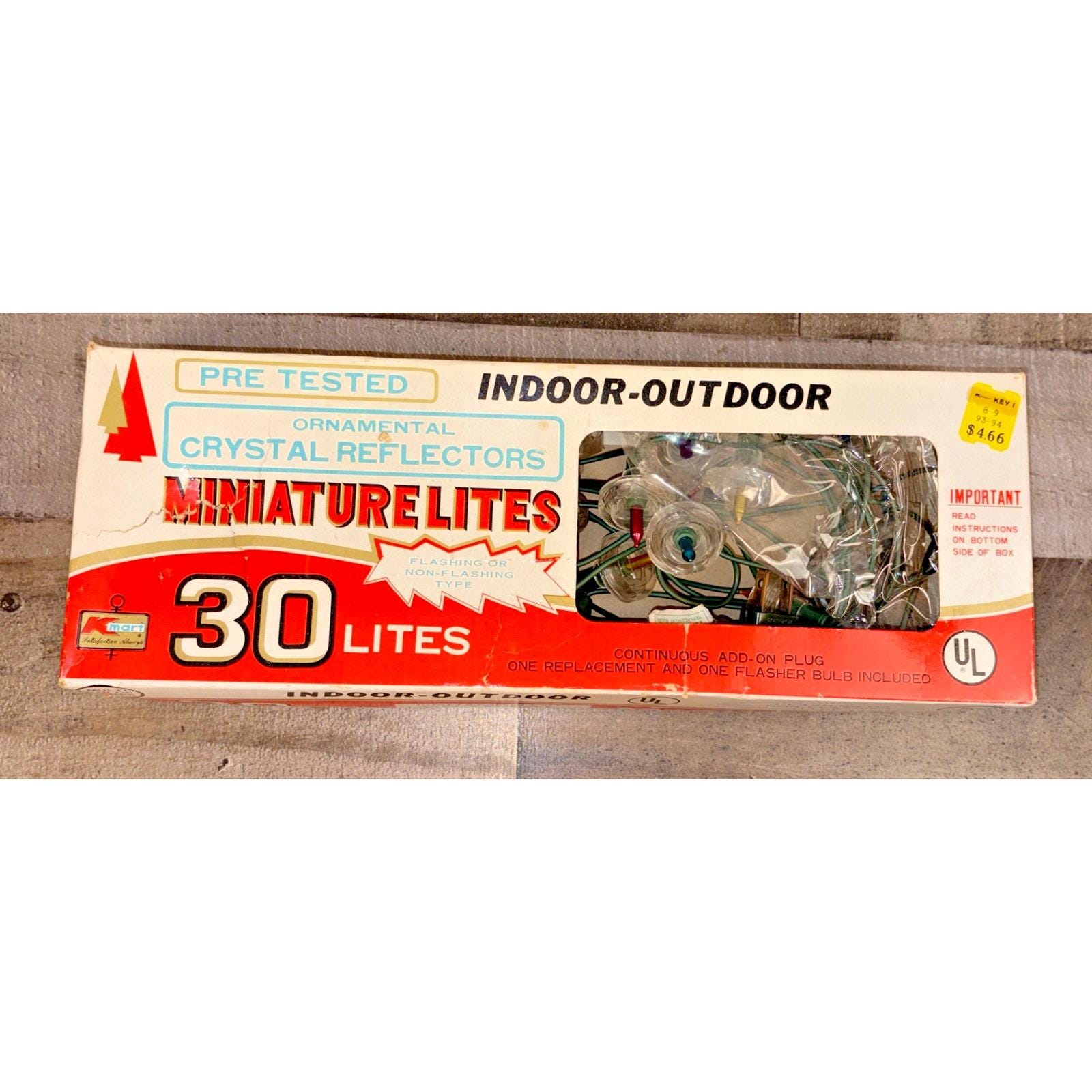Vtg MCM Kmart Miniature Christmas Lights Crystal Reflectors 30