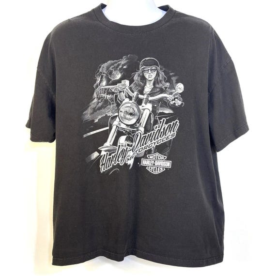 Mens HARLEY DAVIDSON HD Storm Skull Tee Shirt 2XL Bloomington