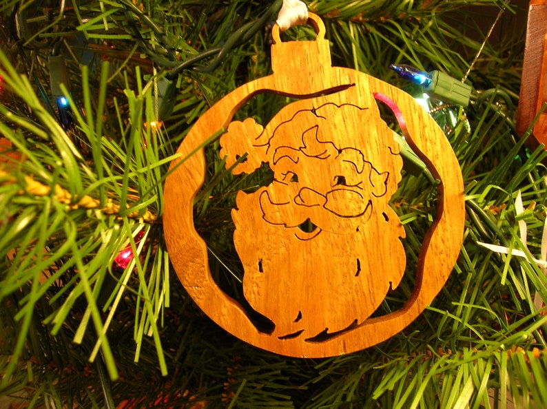 Santa Handmade Wooden Christmas Ornament #479