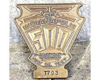 1997 Indianapolis 500 Bronze RR721 Pit Badge Arie Luyendyk Indy