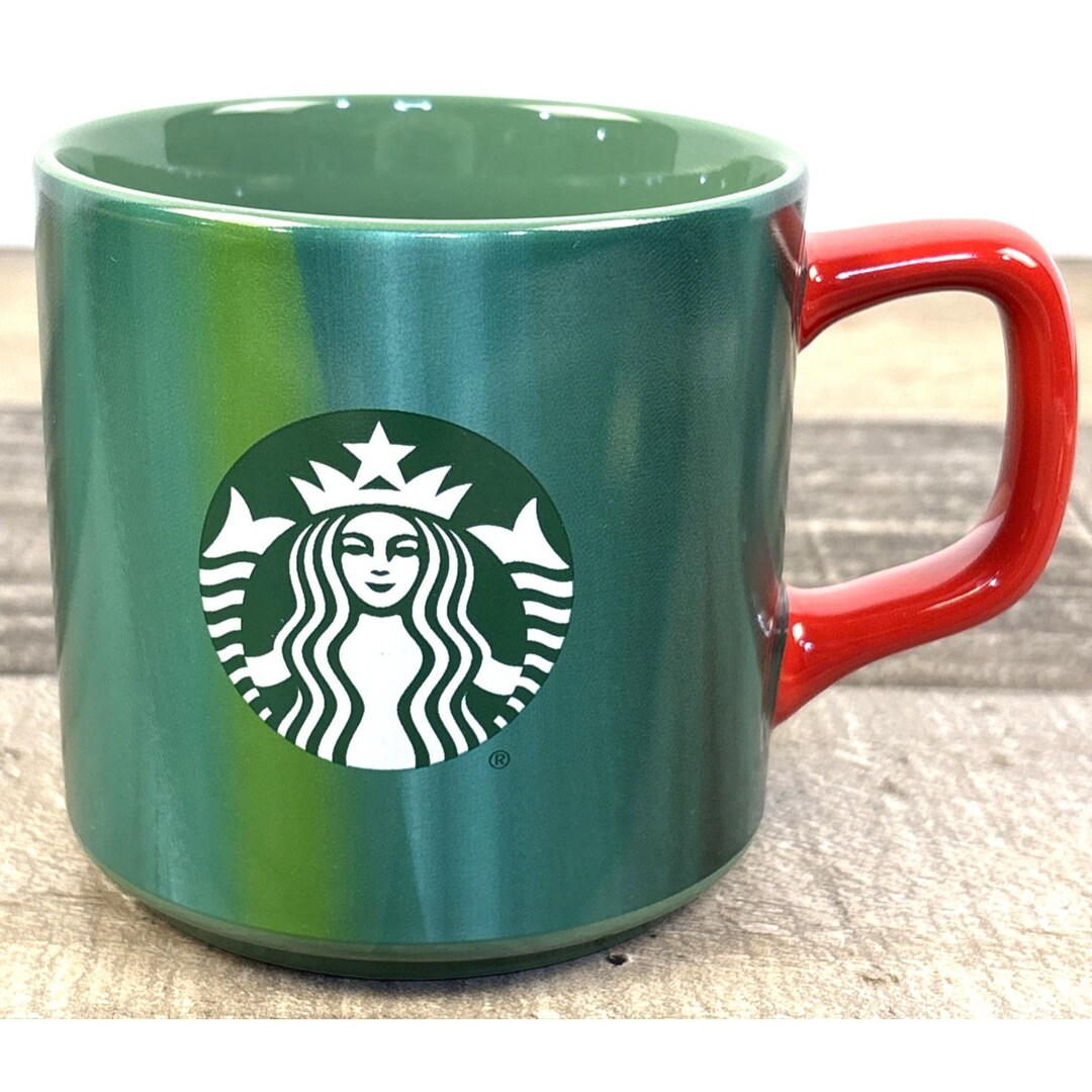 Starbucks 2022 Holiday 11 Oz. Coffee Cup Green Marble/red