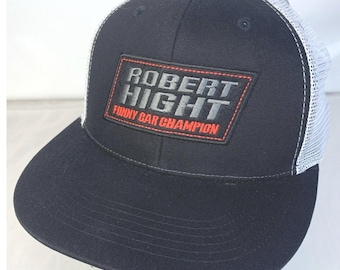RARO Robert Hight NHRA Chapéu engraçado de campeão de carro Boné de caminhoneiro John Force Racing NOVO!