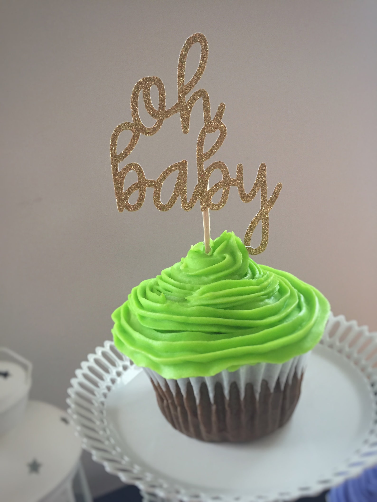 Oh Baby Cupcake Topper Girl Boy Baby Shower Baby Shower Etsy