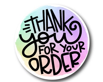 Thank You For Your Order Sticker - Small Business Thank You Product Packaging Label - Small Business Sticker - Bulk Stickers