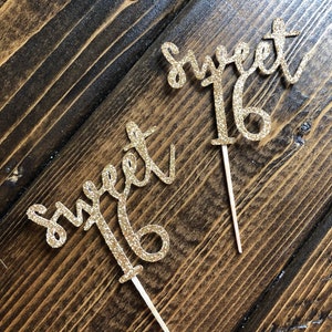 Sweet 16 Cupcake Toppers Birthday Party - Sixteenth Birthday - 16th Birthday - Sweet 16 Cupcake Topper - Sweet 16 Decor - 16 - Sixteen Party