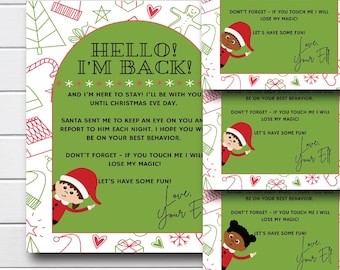 Elf Welcome Letter Props - I'm Back Letter - Elf Boy Girl Activity - Toddler Little Kid - North Pole - Elf Activities - Printable