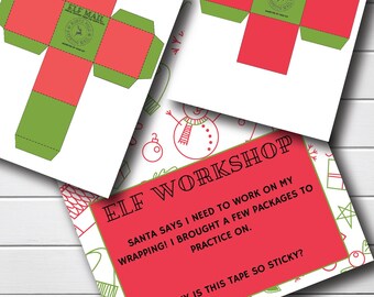 Elf Props - Elf Wrapping Paper Activity - Elf Packages - Boxes Shipments - North Pole - Elf Activities - Printable