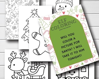 Elf Props - Elf Coloring for Santa Activity - Elf Maze - Big Kid Toddler Little Kid - North Pole - Elf Activities - Printable