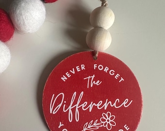 Never Forget The Difference You Have Made Ornament - Teacher Therapist Counselor Gift - Preschool - Elementary School - Daycare