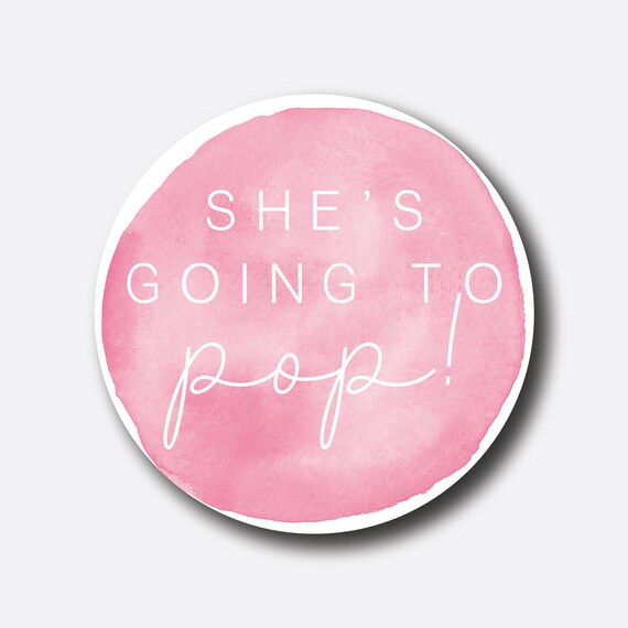 She's Going To Pop Sticker - Baby Shower Favor - Popcorn Favor Sticker - Baby Shower Thanks - Going To Pop Popcorn - Baby Girl Shower Favor