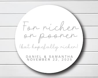 For Richer or Poorer Stickers - Lottery Ticket Wedding Favor Tags - Favor Box Labels - Bridal Shower Stickers - Thank You Personalized