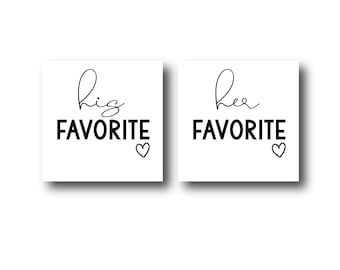 His Favorite Her Favorite Food Stickers - Wedding Favor Tags - Stickers - Favor Box Labels - Bridal Shower Stickers - Snack Treat Square
