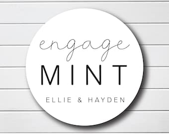 EngageMINT Stickers - Engagement Tags  Stickers - Favor Box Labels - Bridal Shower Stickers - Thank You Personalized