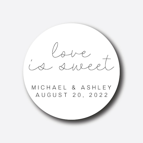 Love Is Sweet Stickers - Wedding Favor Tags - Wedding Stickers - Favor Box Labels - Bridal Shower Stickers - Thank You Personalized