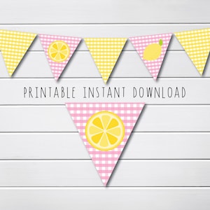 Lemonade Stand Banner - Baby Shower Decor - Birthday Party Banner - Girls Party - Lemonade Baby Shower - Printable Banner