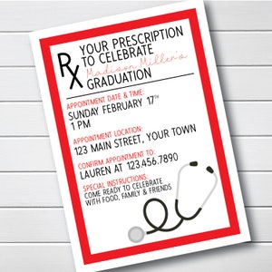 Invitation Nursing Graduation Party - Nurse Retirement Party - Medical School Graduation - Doctor Retirement Well Wishes