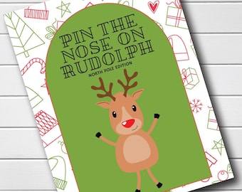 Elf Props - Elf Pin the Nose on Rudolph Activity - Big Kid Toddler Little Kid - North Pole - Elf Activities - Printable