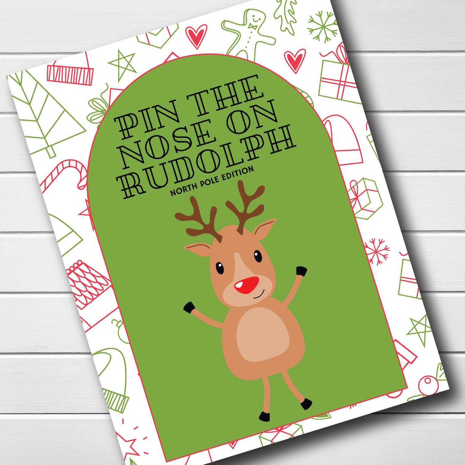 Elf Practice Rudolph Elf Props - Elf Pin the Nose on Rudolph Activity - Big Kid Toddler ...
