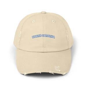 North Carolina Distressed Baseball Hat, North Carolina Hat Stone