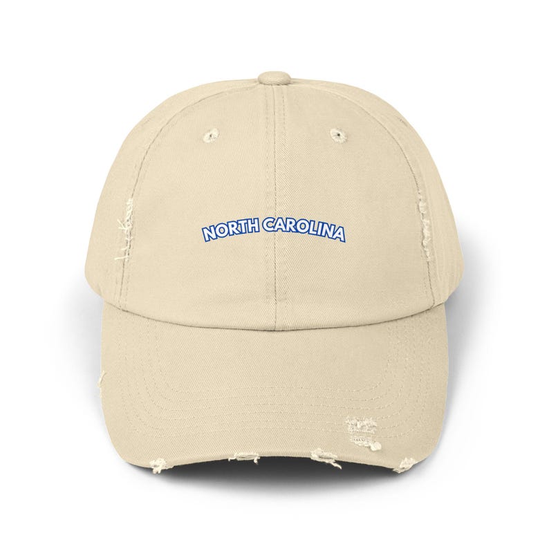 North Carolina Distressed Baseball Hat, North Carolina Hat Stone