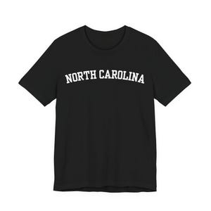 North Carolina T-Shirt, Collegiate Aesthetic Black
