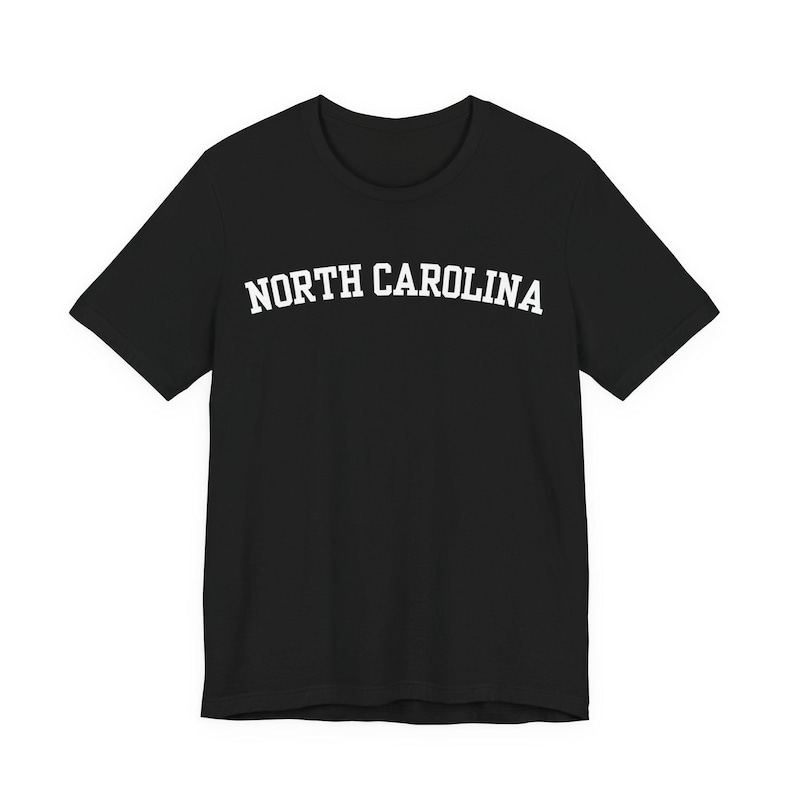 North Carolina T-Shirt, Collegiate Aesthetic Black