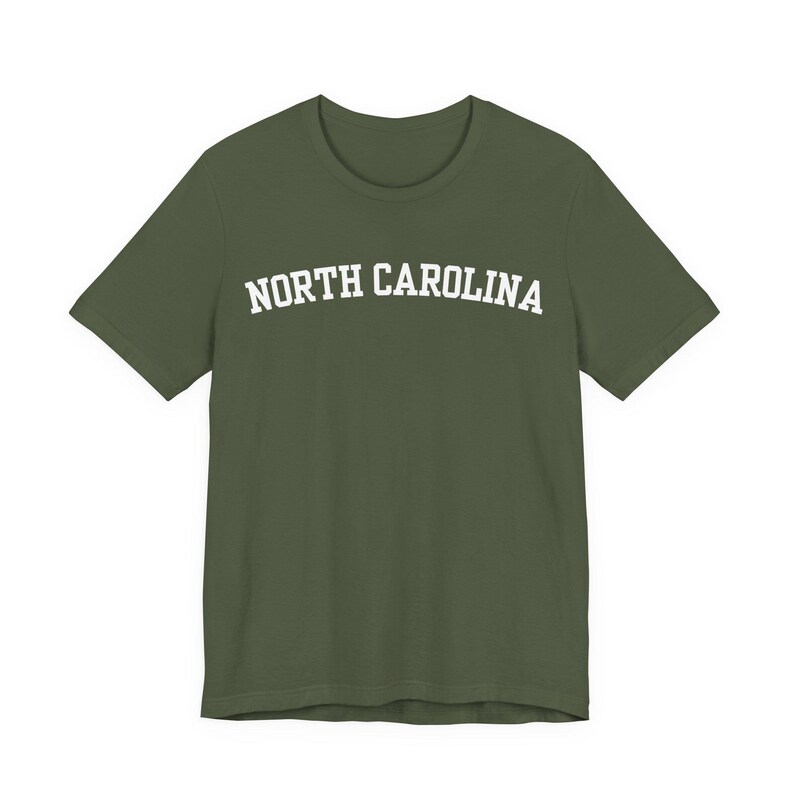 North Carolina T-Shirt, Collegiate Aesthetic Military Green