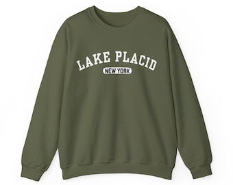 Lake Placid New York Sweatshirt, Crewneck Sweatshirt, Collegiate Design
