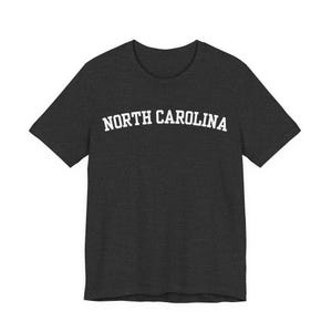 North Carolina T-Shirt, Collegiate Aesthetic Dark Grey Heather
