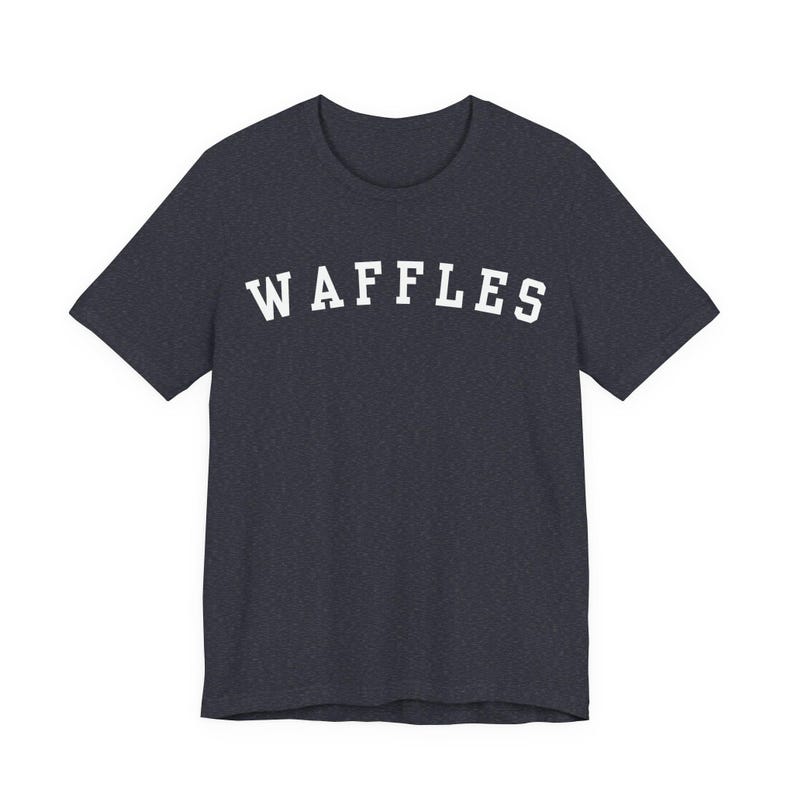 Waffles T-Shirt, Funny Waffles Lover Shirt, Waffle Connoisseur Heather Navy