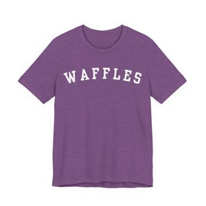 Waffles T-Shirt, Funny Waffles Lover Shirt, Waffle Connoisseur Heather Team Purple