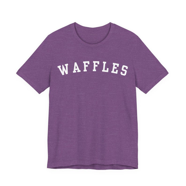 Waffles T-Shirt, Funny Waffles Lover Shirt, Waffle Connoisseur Heather Team Purple