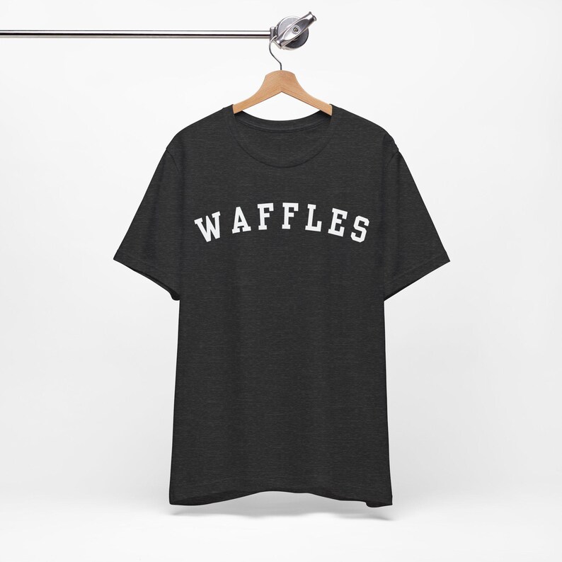 Waffles T-Shirt, Funny Waffles Lover Shirt, Waffle Connoisseur Dark Grey Heather
