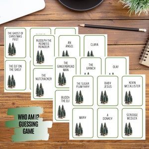 Wer bin ich? Urlaub Ratespiel - Weihnachten Charaktere - Fragen Party Aktivität - Erwachsene und Kinder - druckbarer digitaler Sofort Download
