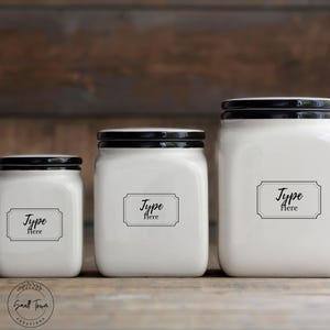Editable Kitchen Labels- Round & Rectangular | Minimalist Pantry + Spice Stickers | Canva Template | Printable Jar Labels | 1.5&quot; + 2.5&quot;