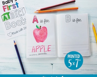 Personalized ABC Book Baby Shower Activity Template / Blank Version / Printed 5x7&quot; with Album