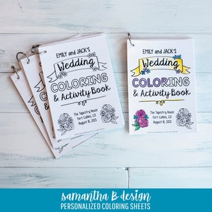 Kid's Activity Book for Wedding, Wedding Reception Coloring Keepsake Book or Wedding Favor, Printable Personalized PDF Download