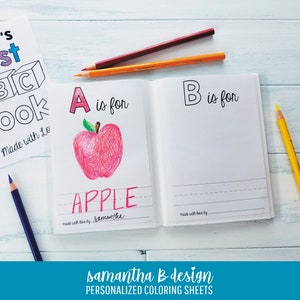 Personalized ABC Book Baby Shower Game / Alphabet Baby Shower Activity / Instant Download PDF