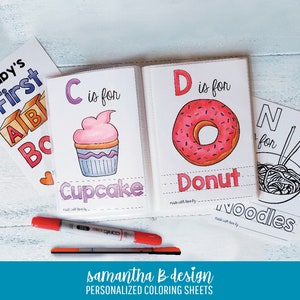 Actividad para baby shower con el abecedario, libro de cuentos, juego personalizado para baby shower, recuerdo, descarga del alfabeto en PDF