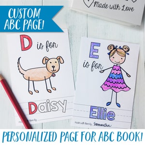 Personalized ABC Coloring Page Add-On for ABC Book Baby Shower Activity
