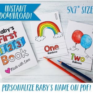 Livre de coloriage imprimable pour bébé / activité de shower de bébé / compagnon de livre ABC / livre de l'alphabet / téléchargement PDF 5 x 7 po