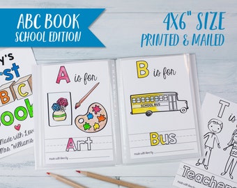 Book Baby Shower Activity for Teacher or School, ABC Book Baby Shower Game, Printed 4"x6"