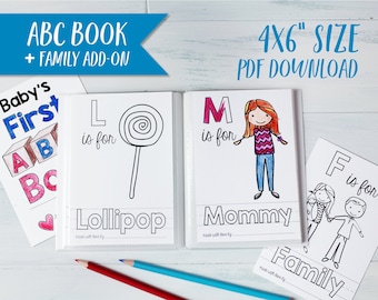 ABC Coloring Book PLUS Family Pack for a Baby Shower Activity / PDF Download