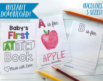 abc book template diy baby shower activity alphabet color etsy
