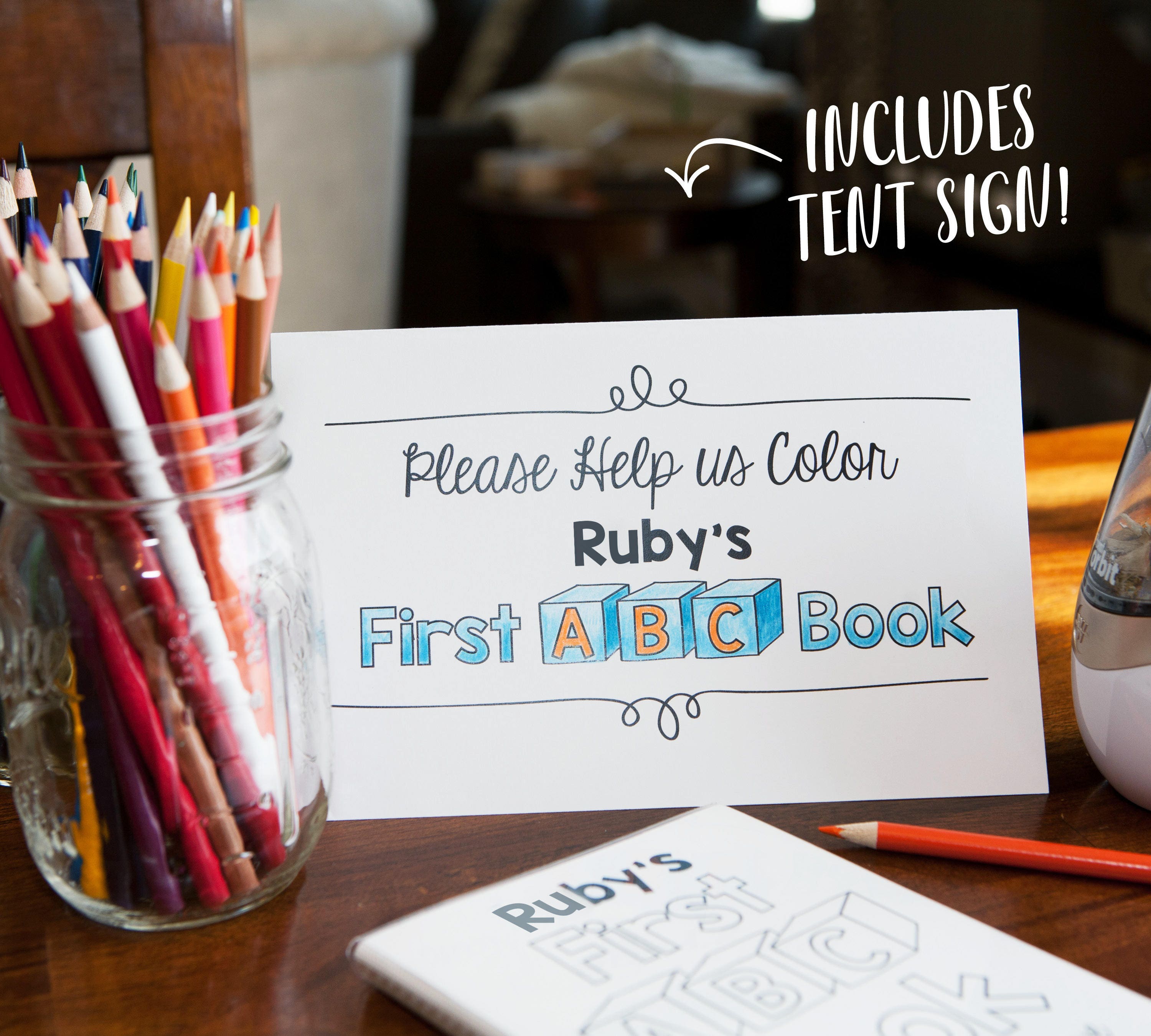 ABC Book Template DIY / Baby Shower Activity / Alphabet Color Etsy