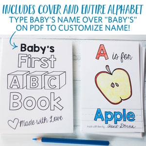 ABC Book and 123 Book Bestselling Bundle, Book Baby Shower Activity Keepsake, PDF Download 5x7 image 3