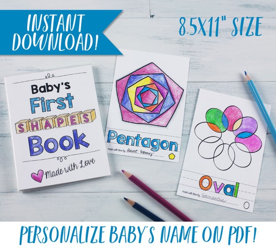 Download Baby S First Shapes Coloring Book Baby Shower Activity Etsy